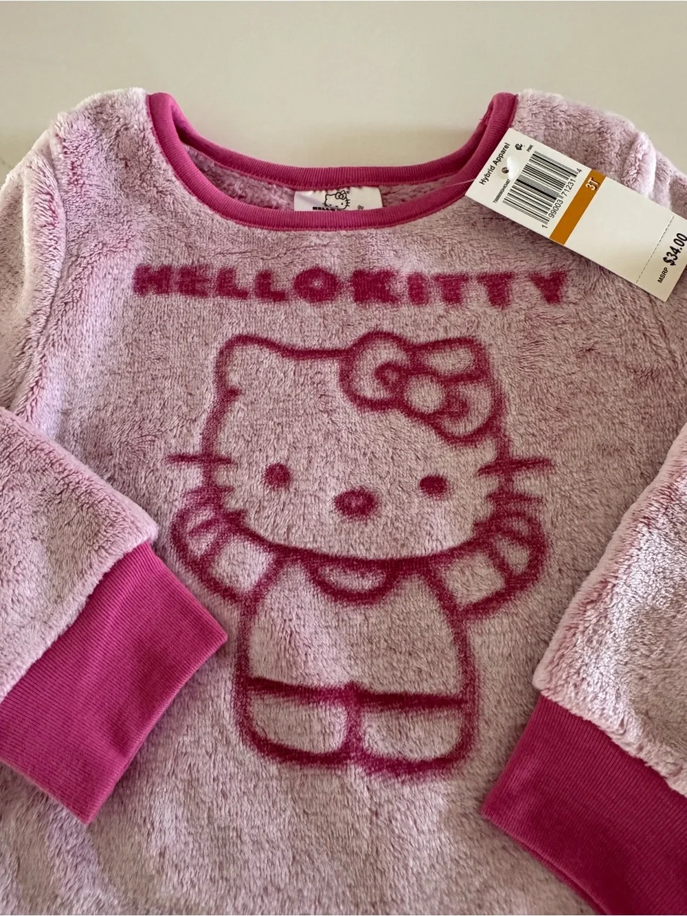 Hello Kitty Toddler Girls Cozy Plush Sweatshirt and Joggers 3T